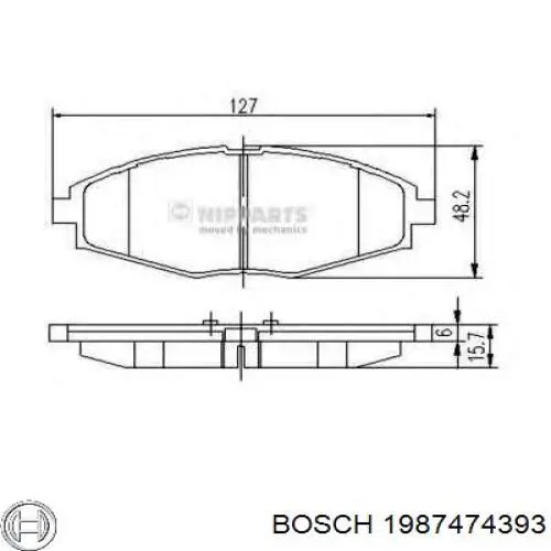 Комплект пружинок кріплення дискових колодок, передніх Bosch 1987474393 ціна, від 3.38 USD