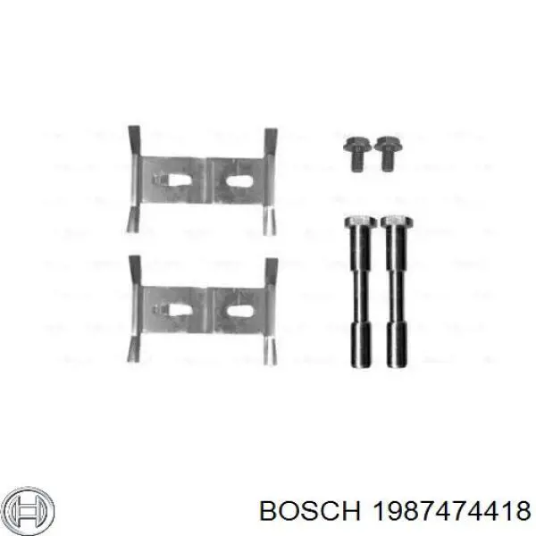 1987474418 Bosch Комплект пружинок кріплення дискових колодок, передніх