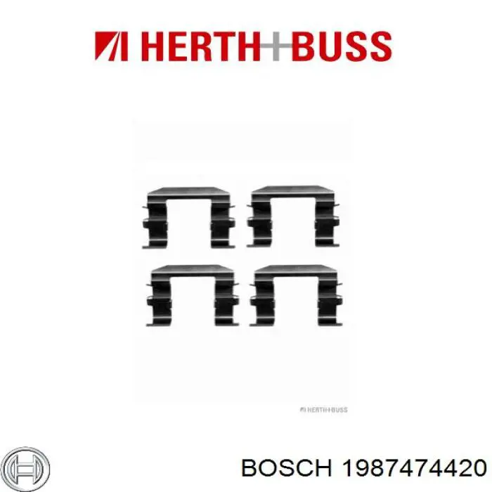 1987474420 Bosch комплект пружинок кріплення дискових колодок, передніх