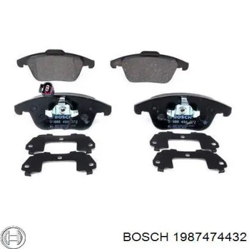 Комплект пружинок кріплення дискових колодок, передніх Bosch 1987474432