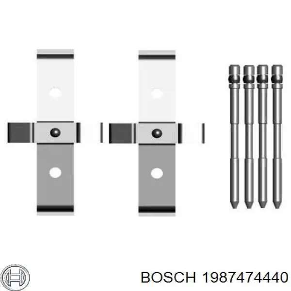 Ремкомплект гальмівних колодок Bosch 1987474440 ціна, від 14.75 USD