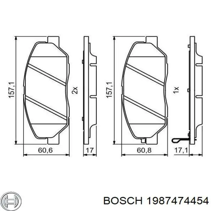 Комплект пружинок кріплення дискових колодок, передніх Bosch 1987474454 ціна, від 6.06 USD