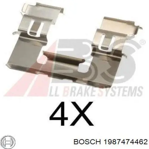 Комплект пружинок кріплення дискових колодок, передніх 1987474462 Bosch