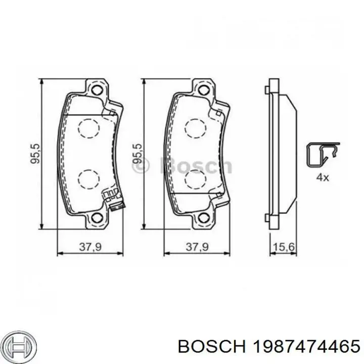 Комплект пружинок кріплення дискових колодок, задніх Bosch 1987474465