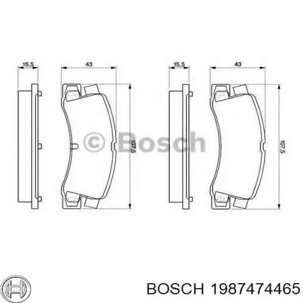 Купити 1987474465 Bosch Комплект пружинок кріплення дискових колодок, задніх