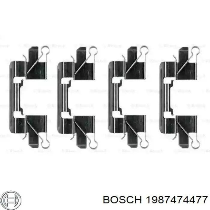 Купити 1987474477 Bosch Комплект пружинок кріплення дискових колодок, передніх