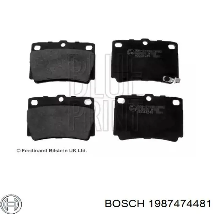 Ремкомплект гальмівних колодок Bosch 1987474481
