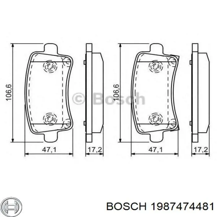 Ремкомплект гальмівних колодок Bosch 1987474481 ціна, від 6.04 USD