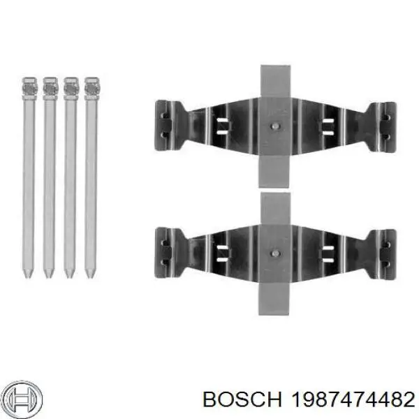 Комплект пружинок кріплення дискових колодок, передніх BOSCH 1987474482