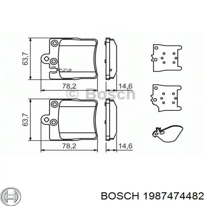 Комплект пружинок кріплення дискових колодок, передніх 1987474482 Bosch