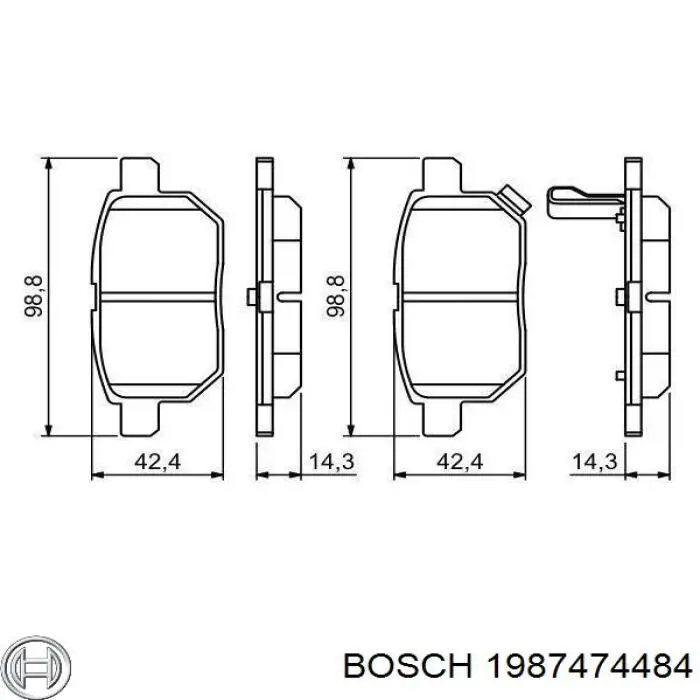 Купити 1987474484 Bosch Ремкомплект гальмівних колодок