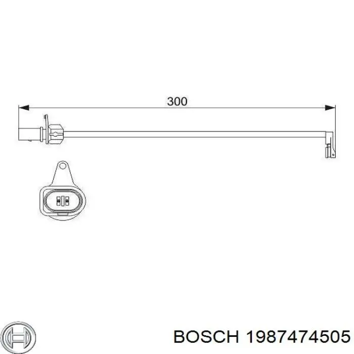 Датчик зносу гальмівних колодок, передній 1987474505 Bosch