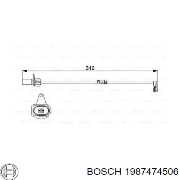 1987474506 Bosch датчик зносу гальмівних колодок, передній