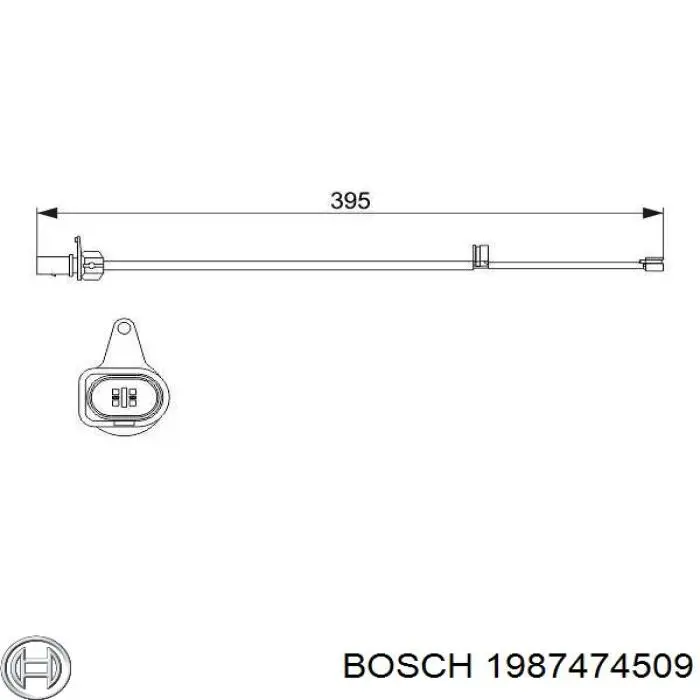 1987474509 Bosch датчик зносу гальмівних колодок, передній