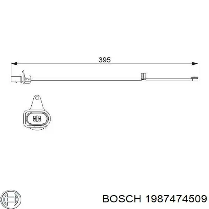 Датчик зносу гальмівних колодок, передній 1987474509 Bosch