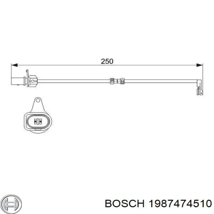 Купити 1987474510 Bosch Датчик зносу гальмівних колодок, задній