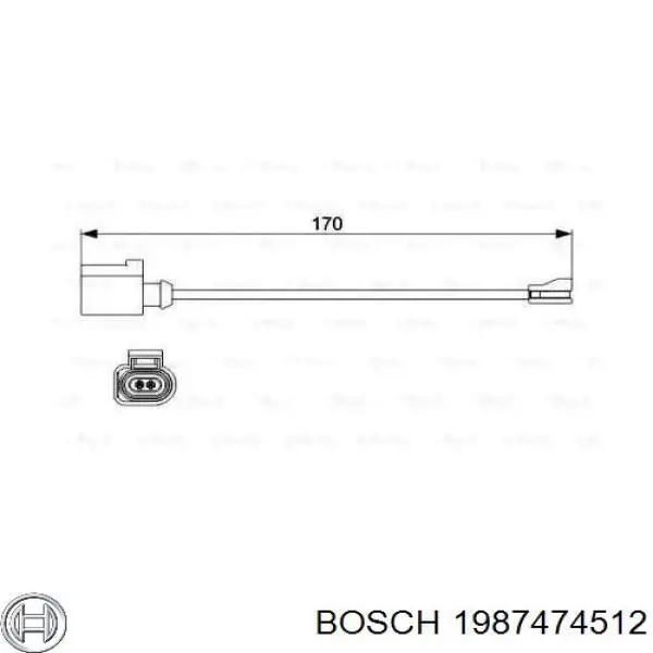 1987474512 Bosch датчик зносу гальмівних колодок, передній