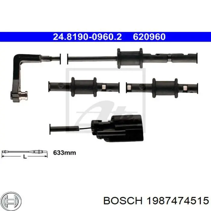 Купити 1987474515 Bosch Датчик зносу гальмівних колодок, задній