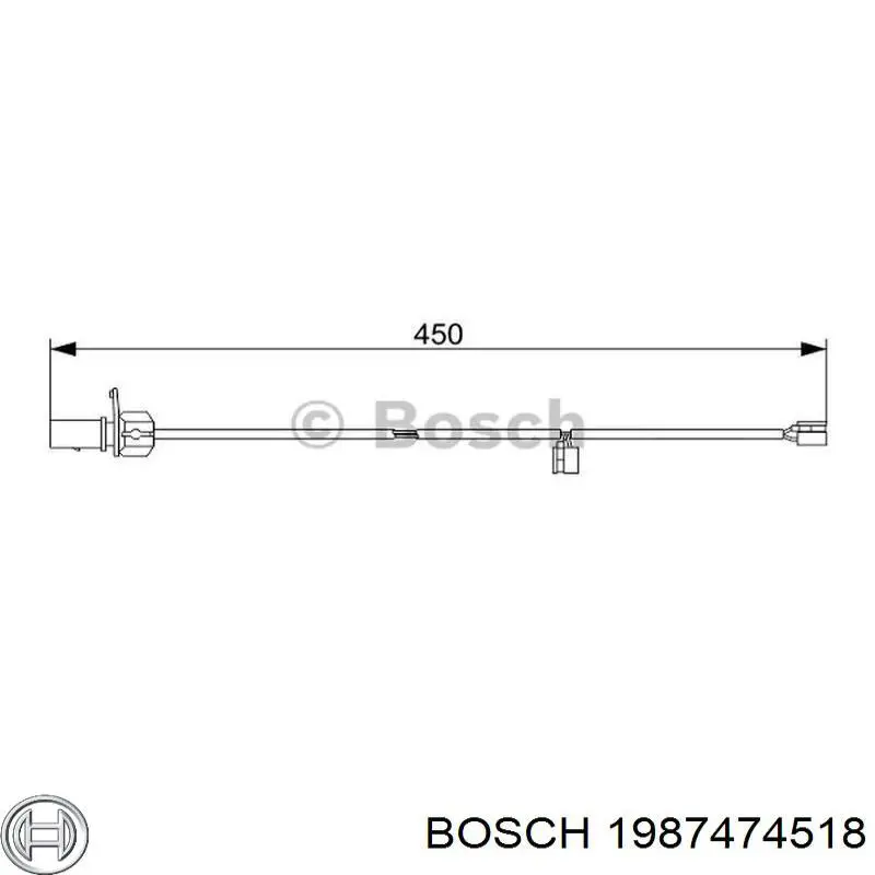 Датчик зносу гальмівних колодок, задній 1987474518 Bosch