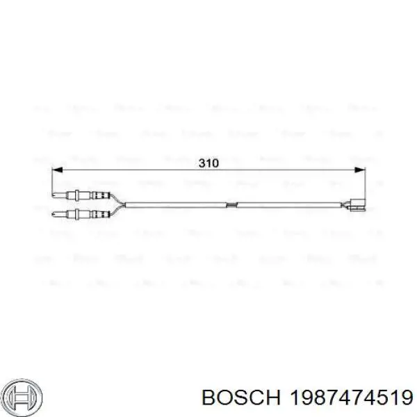 1987474519 Bosch датчик зносу гальмівних колодок, передній