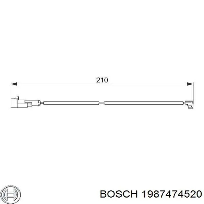Датчик зносу гальмівних колодок, передній 1987474520 Bosch