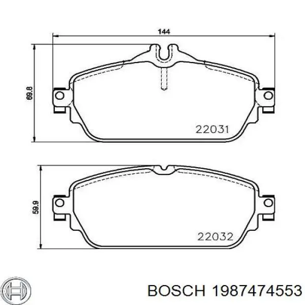 Датчик зносу гальмівних колодок, передній Bosch 1987474553