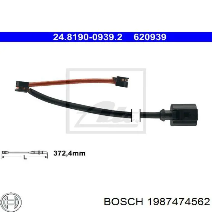 1987474562 Bosch датчик зносу гальмівних колодок, передній
