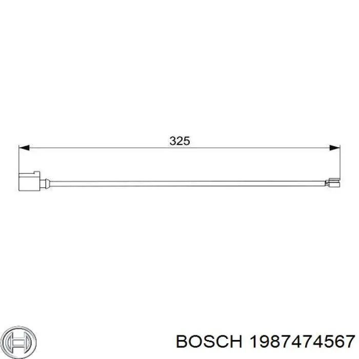 1987474567 Bosch датчик зносу гальмівних колодок, передній