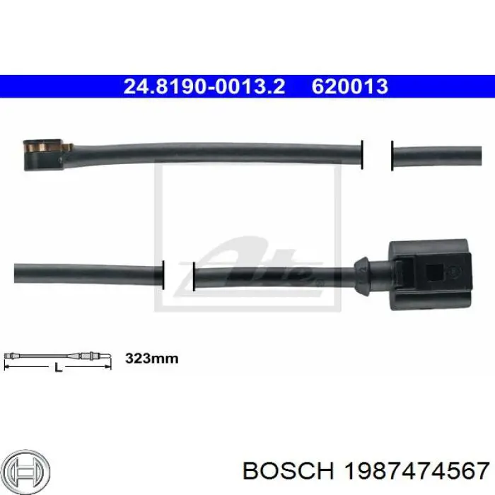 Датчик зносу гальмівних колодок, передній 1987474567 Bosch