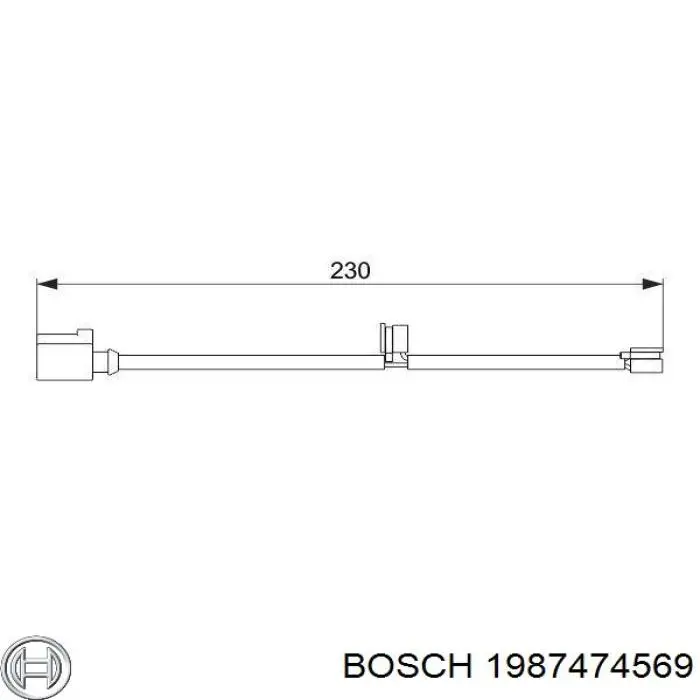 Датчик зносу гальмівних колодок, задній 1987474569 Bosch