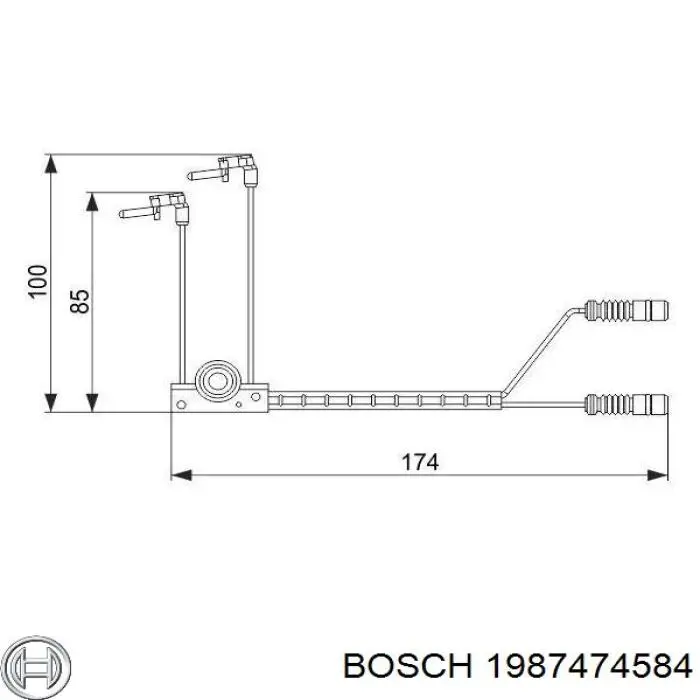1987474584 Bosch датчик зносу гальмівних колодок, передній