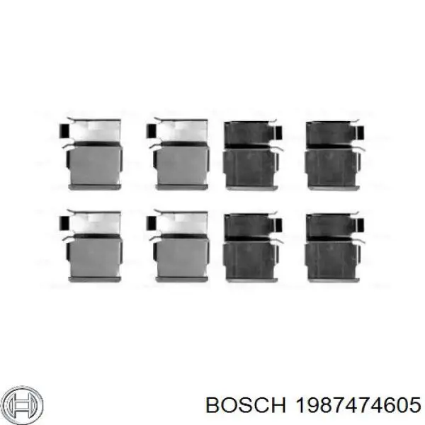 1987474605 Bosch комплект пружинок кріплення дискових колодок, задніх