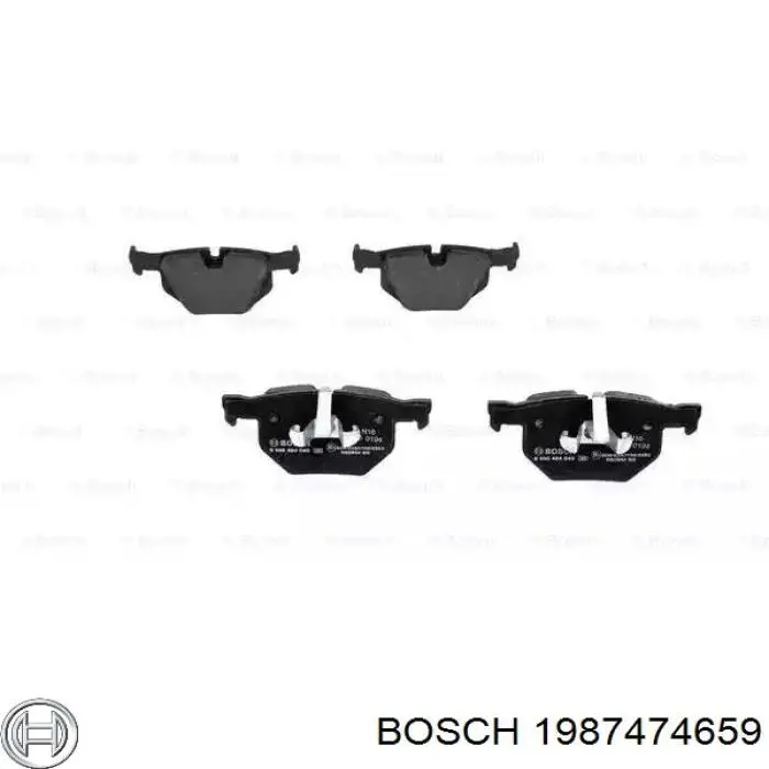 Ремкомплект гальмівних колодок Bosch 1987474659 ціна, від 8.26 USD