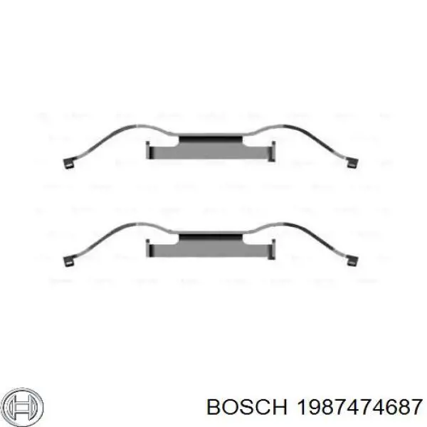 1987474687 Bosch ремкомплект гальмівних колодок