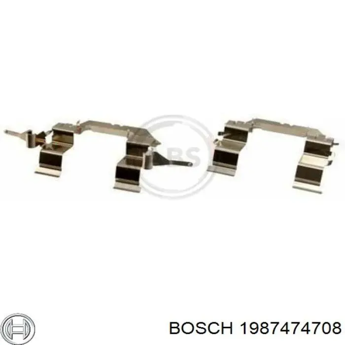 Комплект пружинок кріплення дискових колодок, передніх Bosch 1987474708
