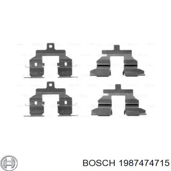 Комплект пружинок кріплення дискових колодок, задніх Bosch 1987474715 ціна, від 4.79 USD