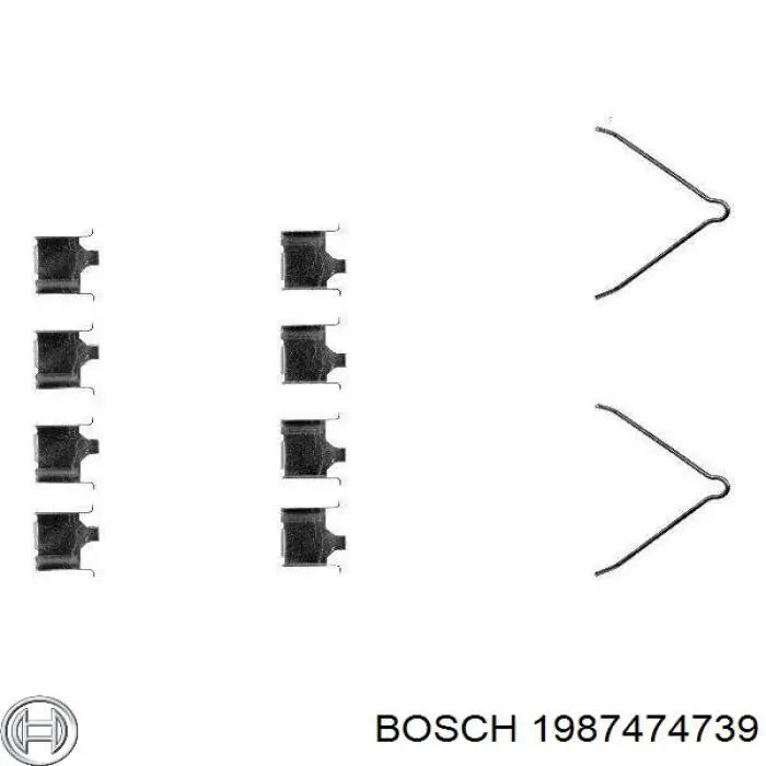 Пластина протівоскрипіння кріплення гальмівної колодки, передньої 1987474739 BOSCH