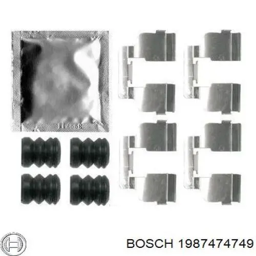 Комплект пружинок кріплення дискових колодок, передніх Bosch 1987474749 ціна, від 6.48 USD