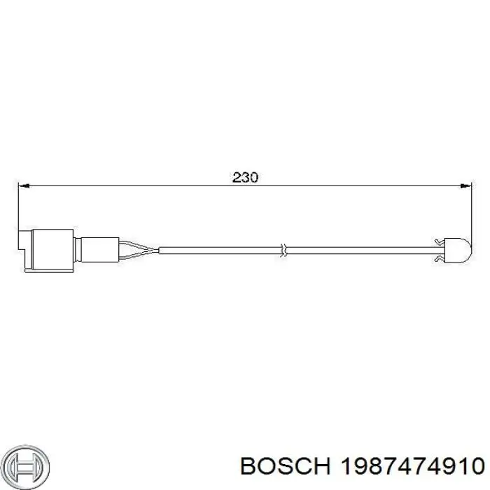 1987474910 Bosch датчик зносу гальмівних колодок, задній