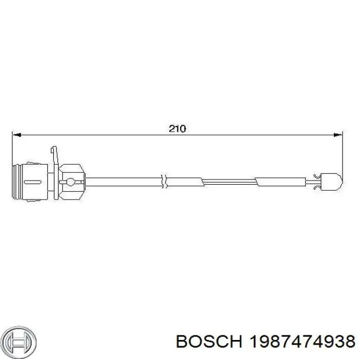 1987474938 Bosch датчик зносу гальмівних колодок, передній