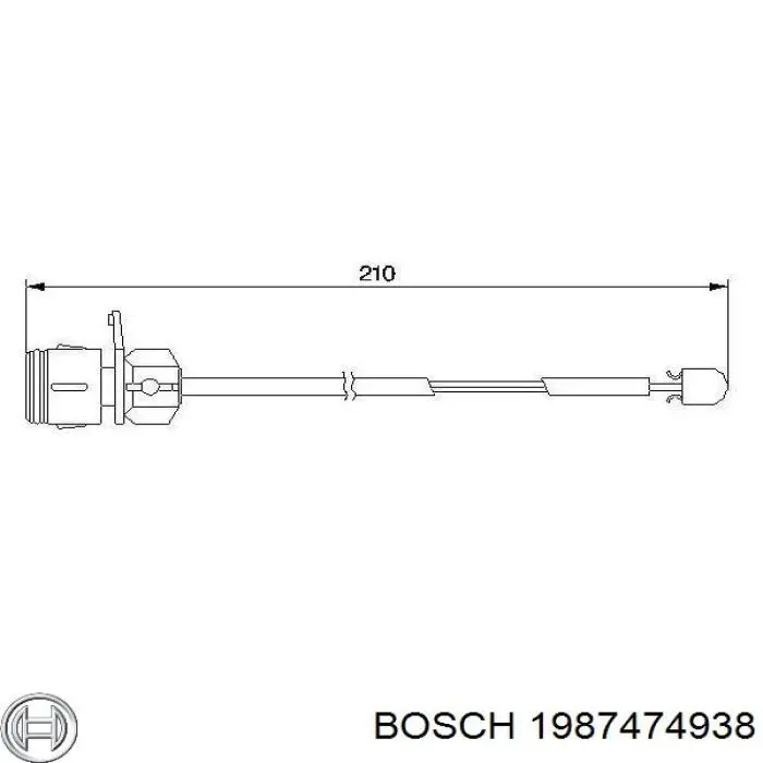 Датчик зносу гальмівних колодок, передній 1987474938 Bosch