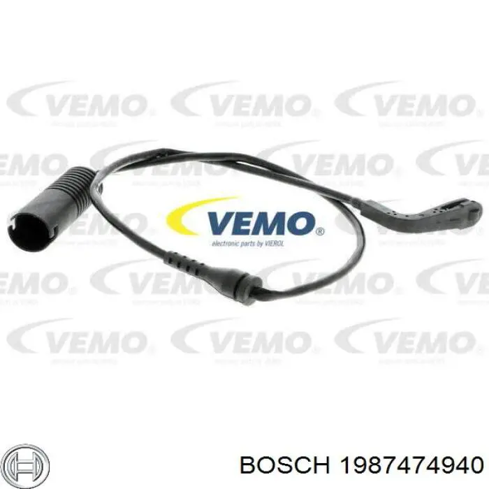Датчик зносу гальмівних колодок, задній Bosch 1987474940 ціна, від 5.91 USD