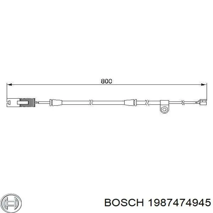 1987474945 Bosch датчик зносу гальмівних колодок, передній