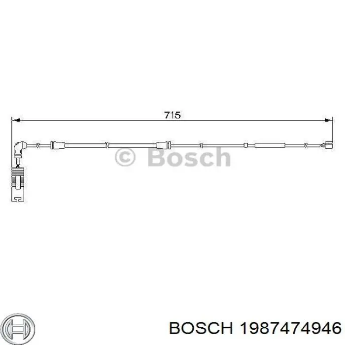 1987474946 Bosch датчик зносу гальмівних колодок, задній