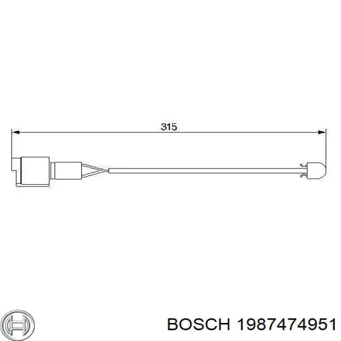 Датчик зносу гальмівних колодок, передній 1987474951 Bosch