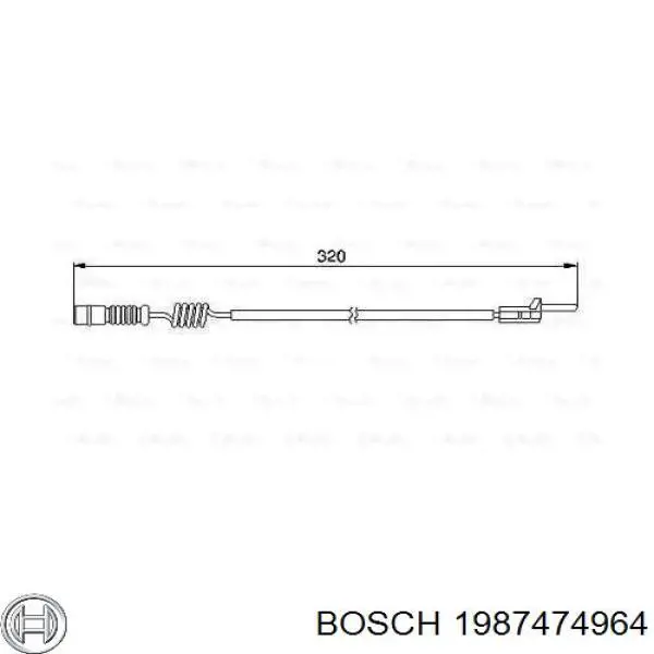 Датчик зносу гальмівних колодок, задній Bosch 1987474964