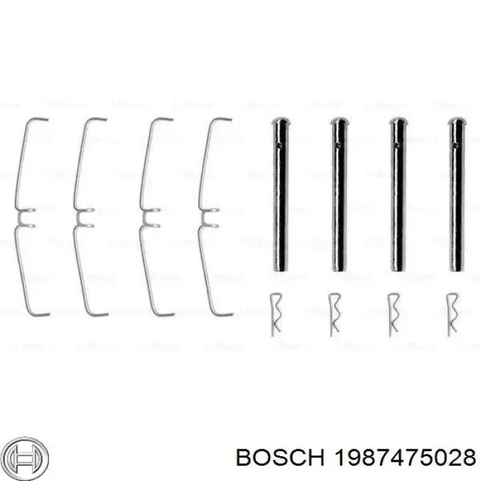 Купити 1987475028 Bosch Монтажний комплект задніх барабанних колодок