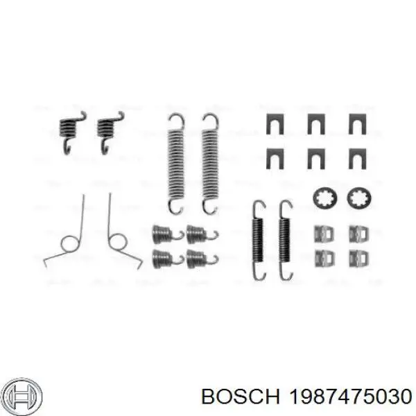 1987475030 Bosch Монтажний комплект задніх барабанних колодок