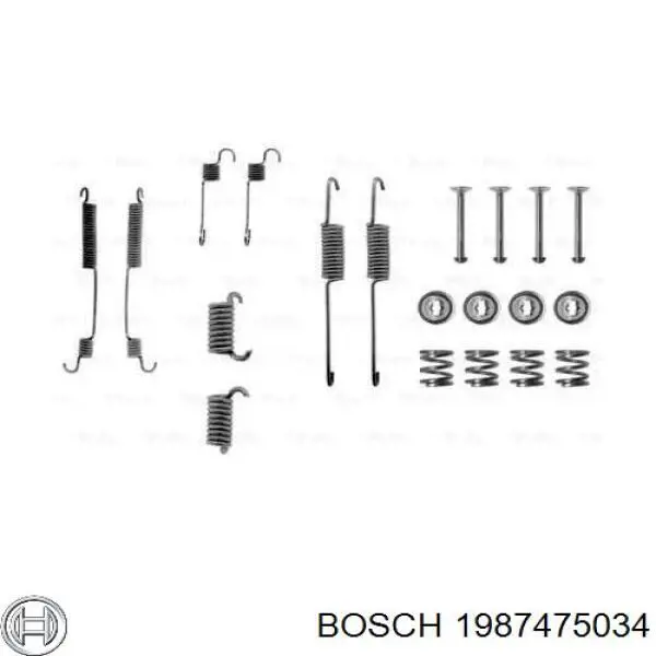 Монтажний комплект задніх барабанних колодок Bosch 1987475034 ціна, від 5.13 USD