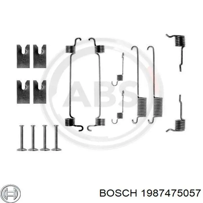 1987475057 Bosch монтажний комплект задніх барабанних колодок